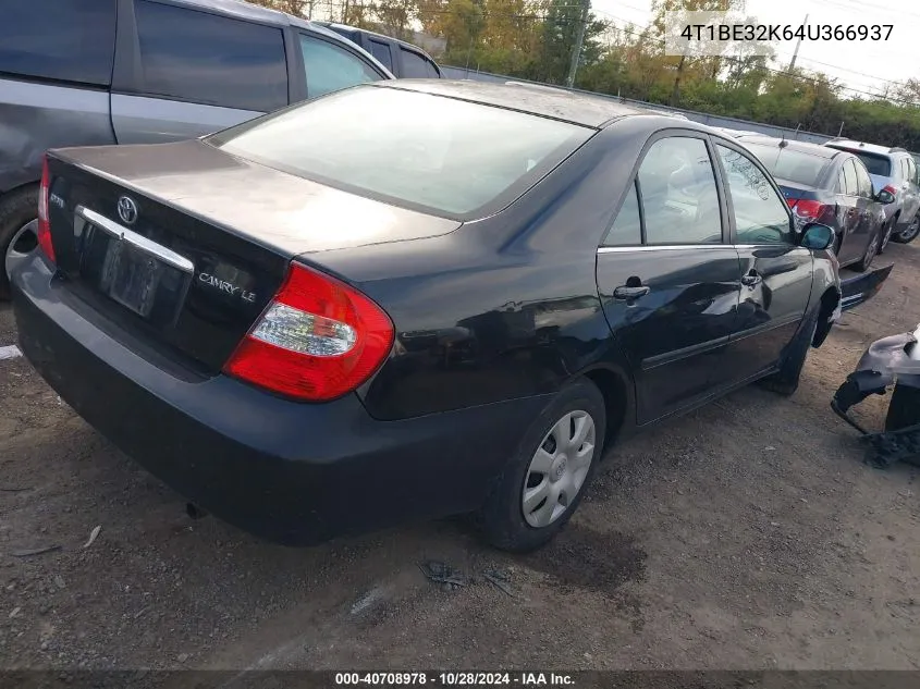 2004 Toyota Camry Le VIN: 4T1BE32K64U366937 Lot: 40708978