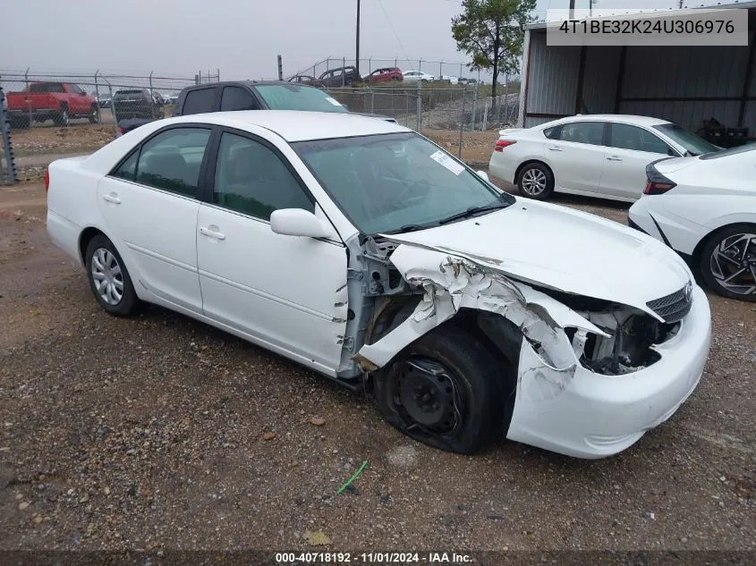 2004 Toyota Camry Le VIN: 4T1BE32K24U306976 Lot: 40718192