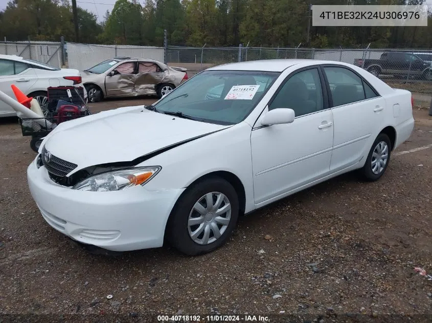 2004 Toyota Camry Le VIN: 4T1BE32K24U306976 Lot: 40718192