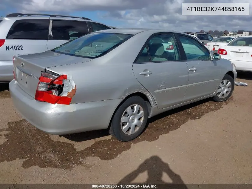 2004 Toyota Camry Le/Se/Std/Xle VIN: 4T1BE32K744858165 Lot: 40720253