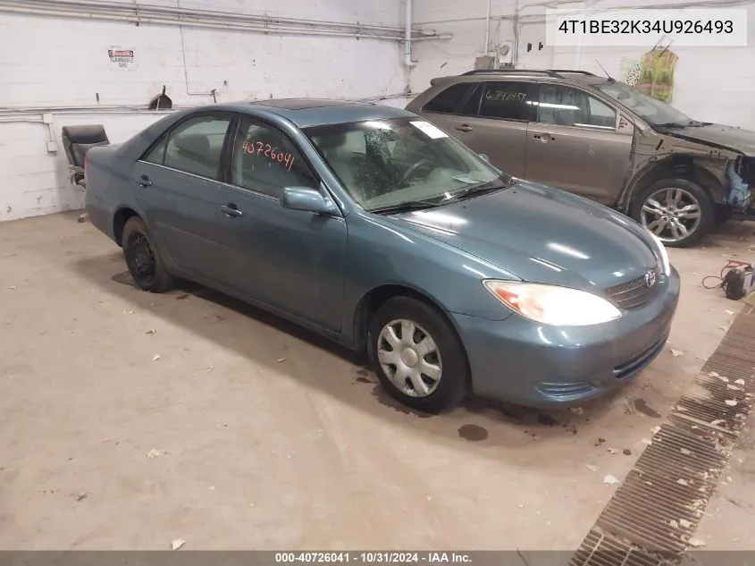 2004 Toyota Camry Le VIN: 4T1BE32K34U926493 Lot: 40726041