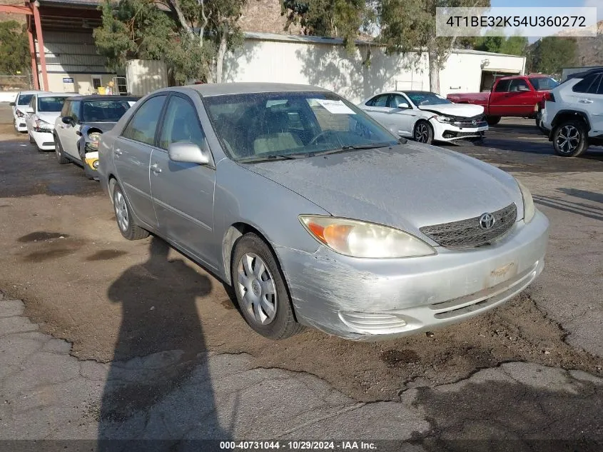 2004 Toyota Camry Le VIN: 4T1BE32K54U360272 Lot: 40731044