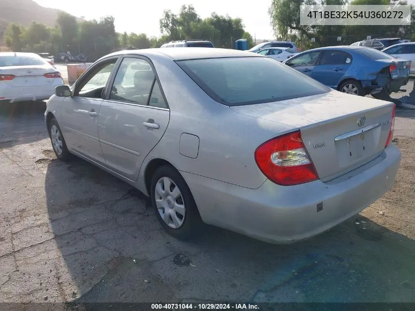 2004 Toyota Camry Le VIN: 4T1BE32K54U360272 Lot: 40731044