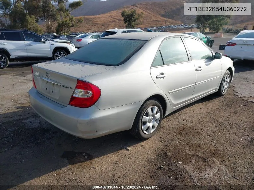 2004 Toyota Camry Le VIN: 4T1BE32K54U360272 Lot: 40731044