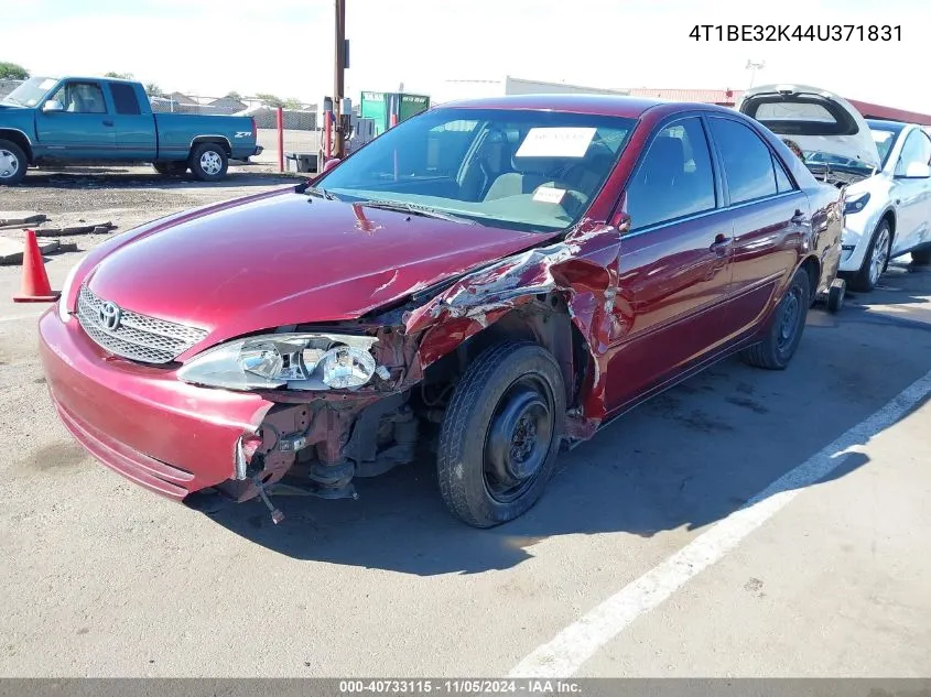 2004 Toyota Camry Le VIN: 4T1BE32K44U371831 Lot: 40733115