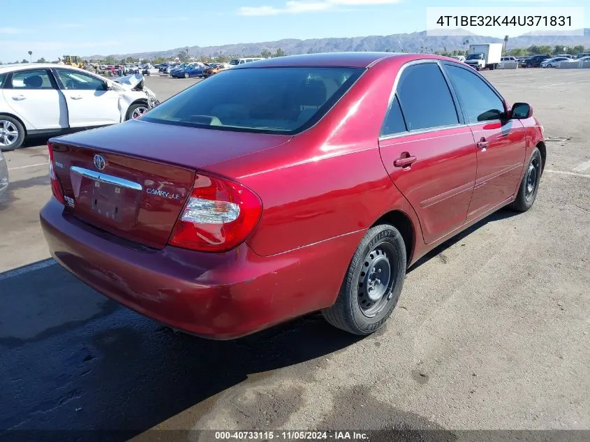 2004 Toyota Camry Le VIN: 4T1BE32K44U371831 Lot: 40733115