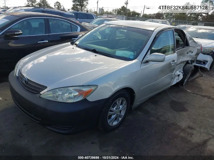 2004 Toyota Camry Le V6 VIN: 4T1BF32K84U587128 Lot: 40739698