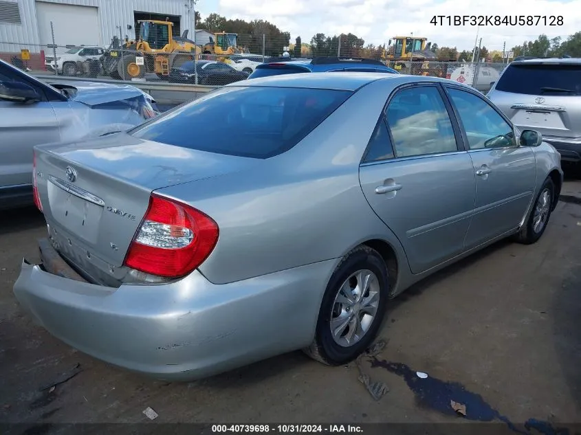 2004 Toyota Camry Le V6 VIN: 4T1BF32K84U587128 Lot: 40739698