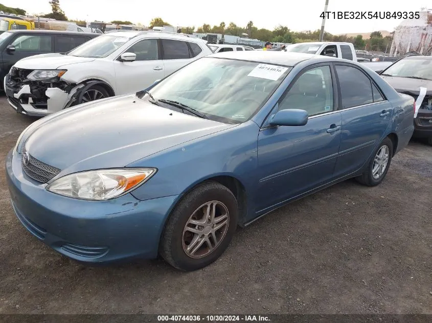 2004 Toyota Camry Le VIN: 4T1BE32K54U849335 Lot: 40744036