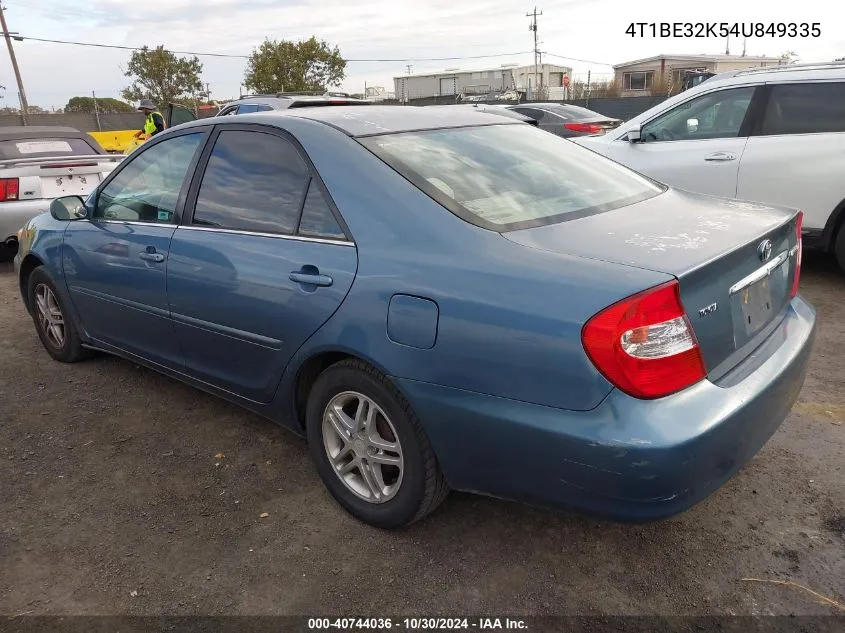 2004 Toyota Camry Le VIN: 4T1BE32K54U849335 Lot: 40744036