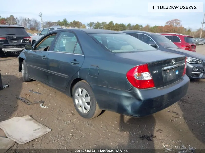 2004 Toyota Camry Le/Xle/Se VIN: 4T1BE32K94U282921 Lot: 40746693