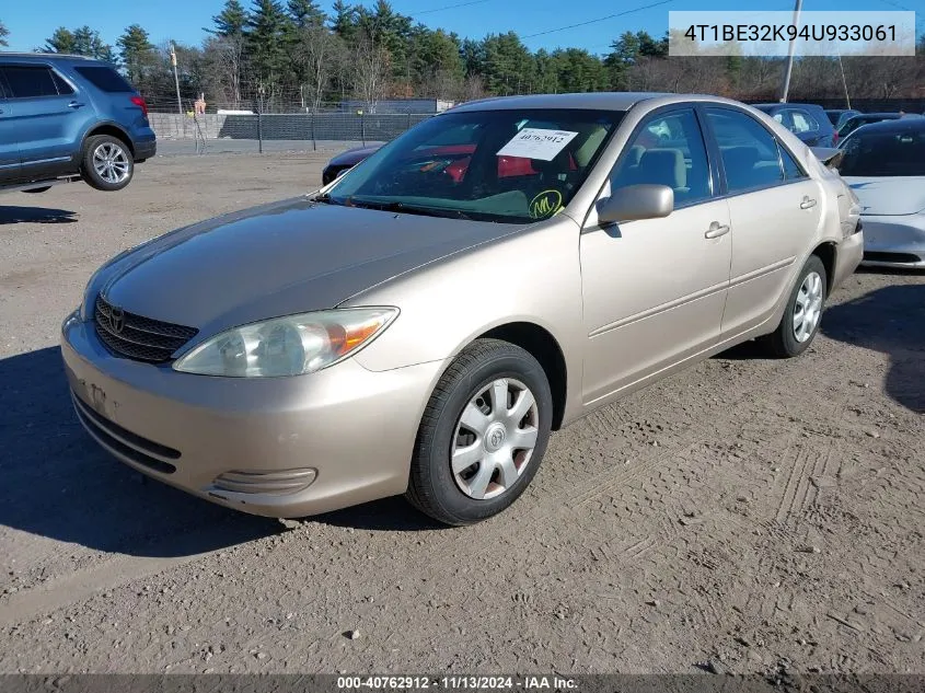 2004 Toyota Camry Le/Xle/Se VIN: 4T1BE32K94U933061 Lot: 40762912