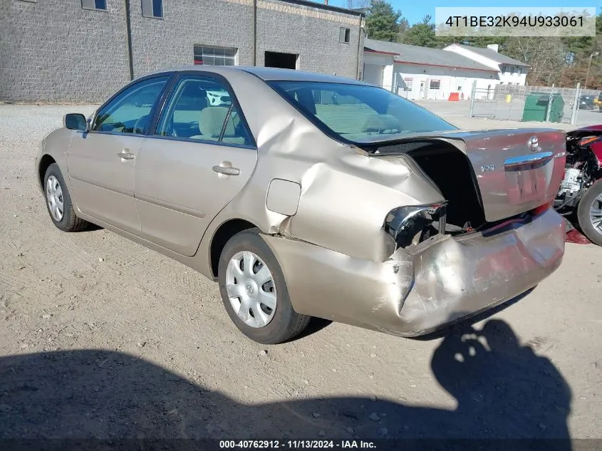 2004 Toyota Camry Le/Xle/Se VIN: 4T1BE32K94U933061 Lot: 40762912