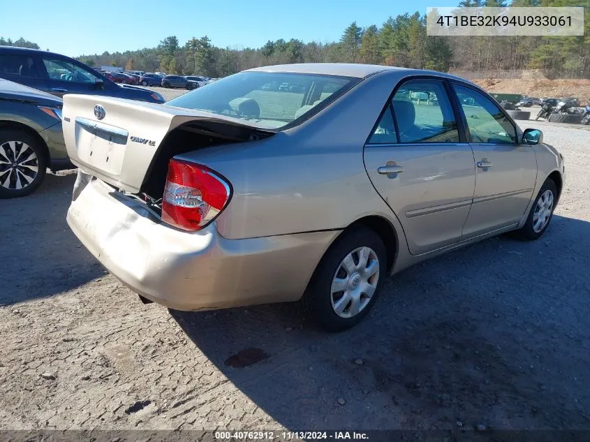 2004 Toyota Camry Le/Xle/Se VIN: 4T1BE32K94U933061 Lot: 40762912