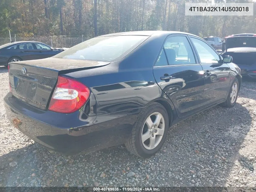 2004 Toyota Camry Se V6 VIN: 4T1BA32K14U503018 Lot: 40769835