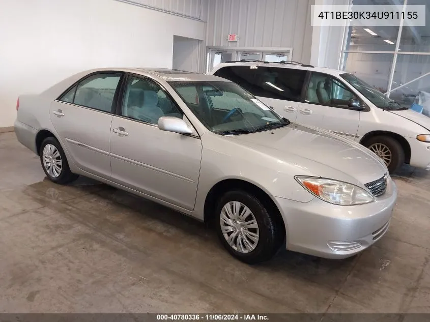 2004 Toyota Camry Le VIN: 4T1BE30K34U911155 Lot: 40780336