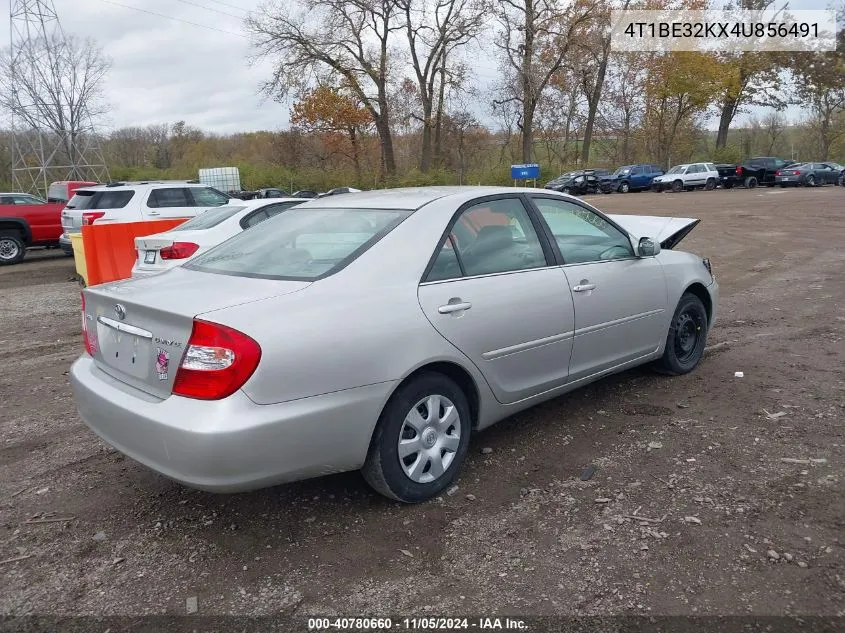 2004 Toyota Camry Le VIN: 4T1BE32KX4U856491 Lot: 40780660