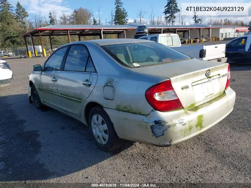 2004 Toyota Camry Le VIN: 4T1BE32K04U923129 Lot: 40783639