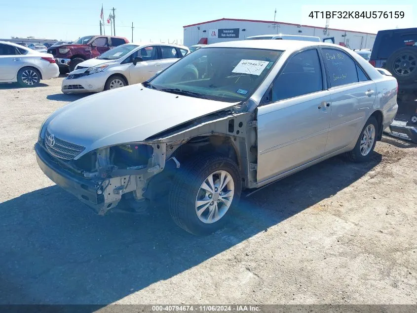 2004 Toyota Camry Le V6 VIN: 4T1BF32K84U576159 Lot: 40794674