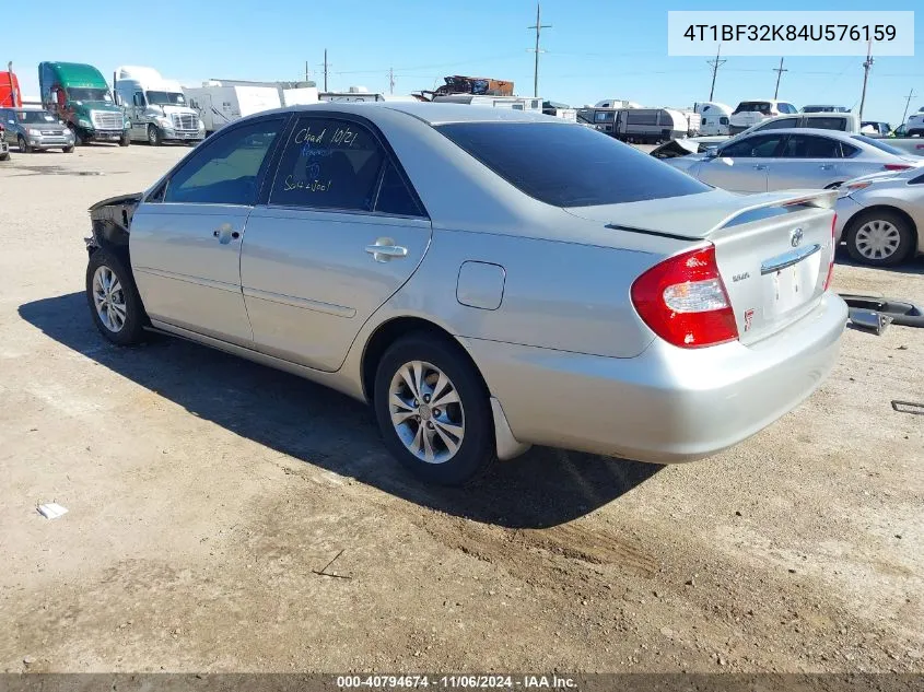 2004 Toyota Camry Le V6 VIN: 4T1BF32K84U576159 Lot: 40794674