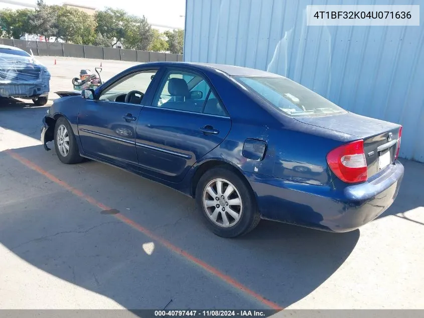 2004 Toyota Camry Xle V6 VIN: 4T1BF32K04U071636 Lot: 40797447