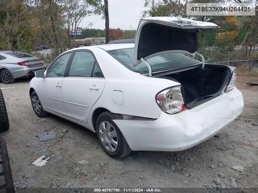 2004 Toyota Camry Le VIN: 4T1BE32K94U284426 Lot: 40797790