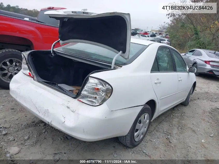 2004 Toyota Camry Le VIN: 4T1BE32K94U284426 Lot: 40797790