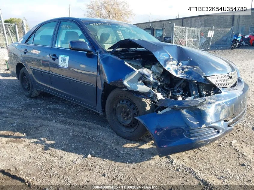 2004 Toyota Camry Le VIN: 4T1BE32K54U354780 Lot: 40809405