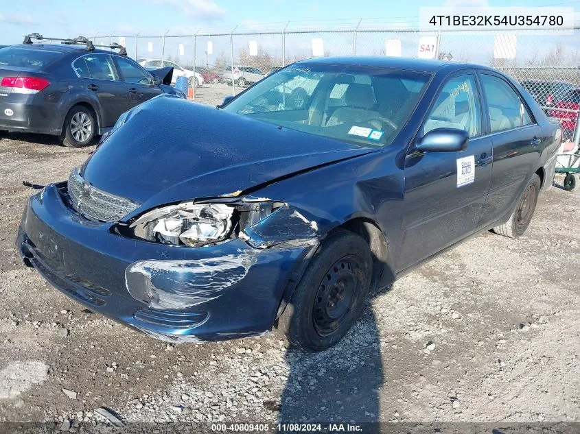 2004 Toyota Camry Le VIN: 4T1BE32K54U354780 Lot: 40809405