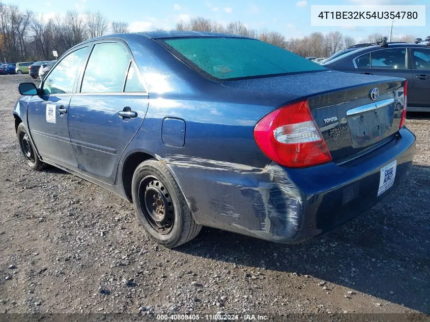 2004 Toyota Camry Le VIN: 4T1BE32K54U354780 Lot: 40809405