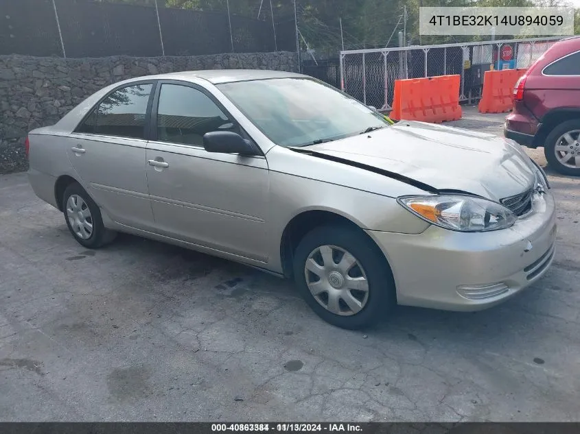 2004 Toyota Camry Le VIN: 4T1BE32K14U894059 Lot: 40863384