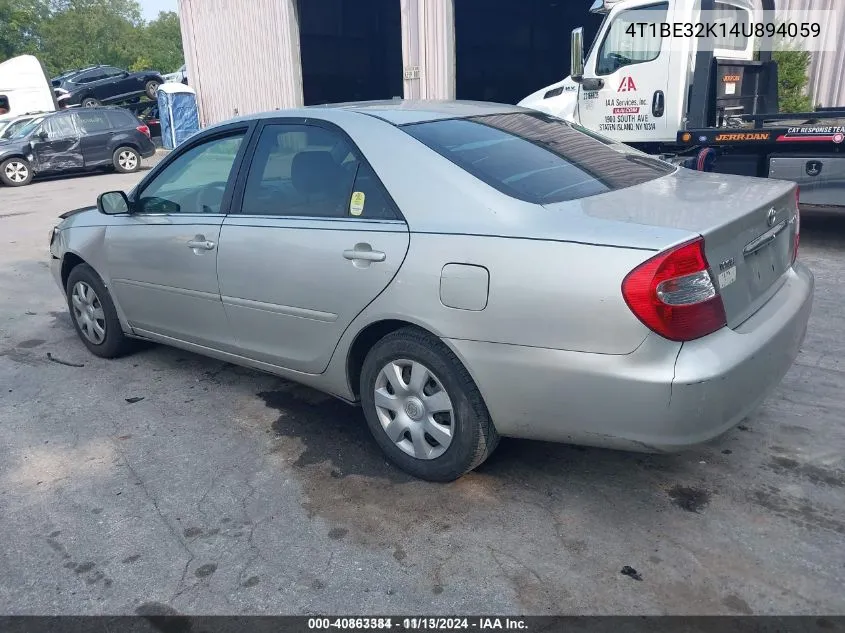 2004 Toyota Camry Le VIN: 4T1BE32K14U894059 Lot: 40863384