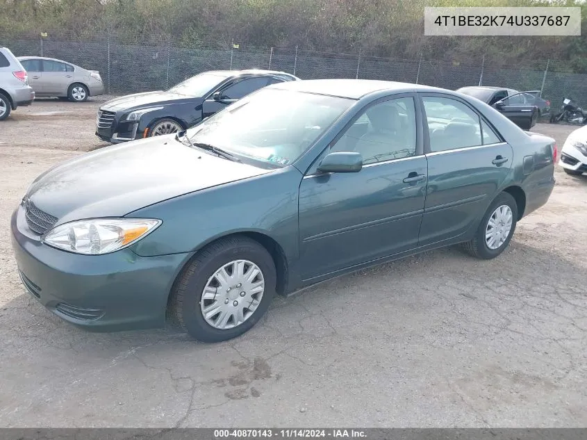 2004 Toyota Camry Le VIN: 4T1BE32K74U337687 Lot: 40870143