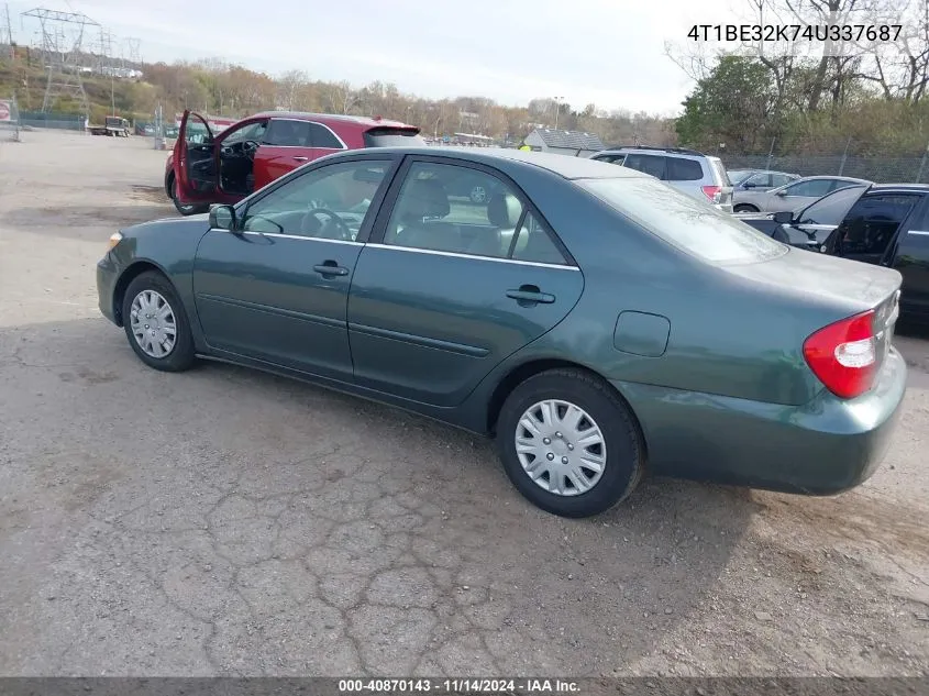 2004 Toyota Camry Le VIN: 4T1BE32K74U337687 Lot: 40870143