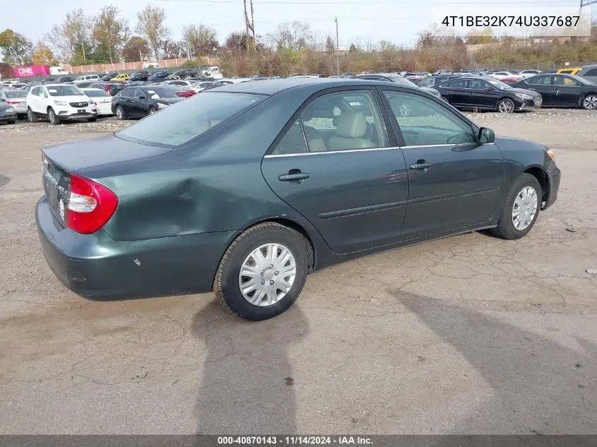 2004 Toyota Camry Le VIN: 4T1BE32K74U337687 Lot: 40870143