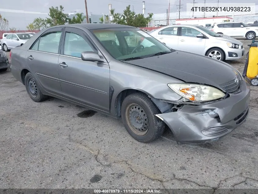 2004 Toyota Camry Le VIN: 4T1BE32K14U938223 Lot: 40878979