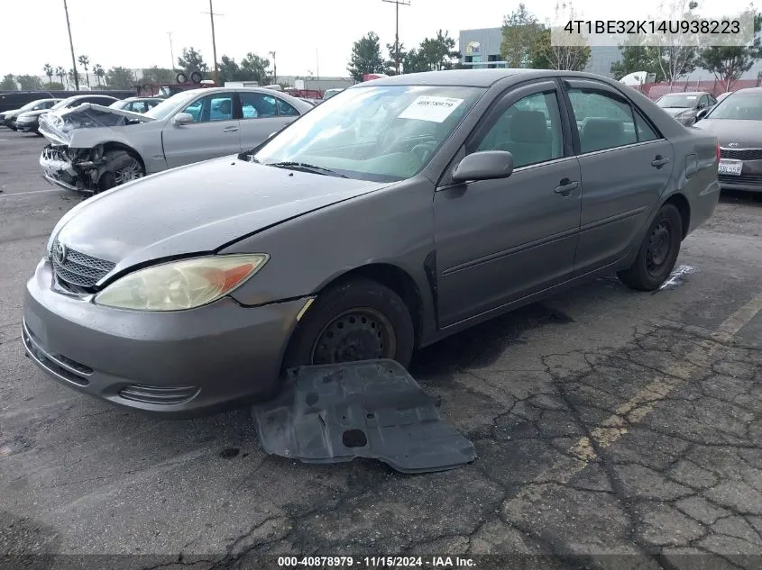 2004 Toyota Camry Le VIN: 4T1BE32K14U938223 Lot: 40878979