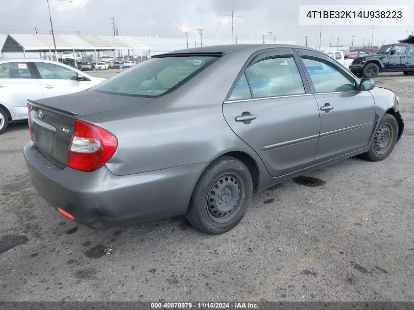 2004 Toyota Camry Le VIN: 4T1BE32K14U938223 Lot: 40878979