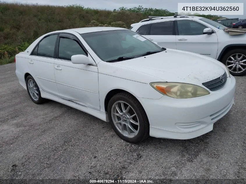 2004 Toyota Camry Le VIN: 4T1BE32K94U362560 Lot: 40879294