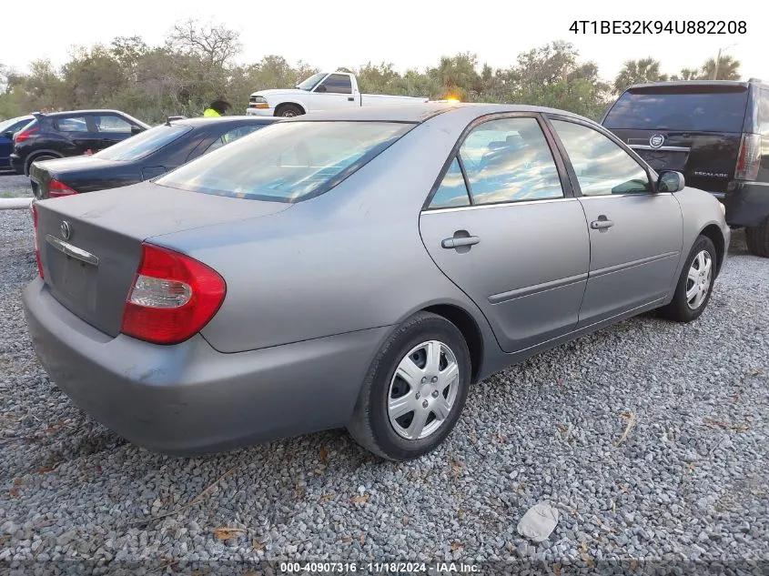 2004 Toyota Camry Le VIN: 4T1BE32K94U882208 Lot: 40907316