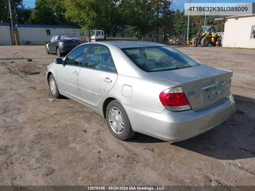 2005 Toyota Camry Le/Xle/Se VIN: 4T1BE32K35U385009 Lot: 12076100