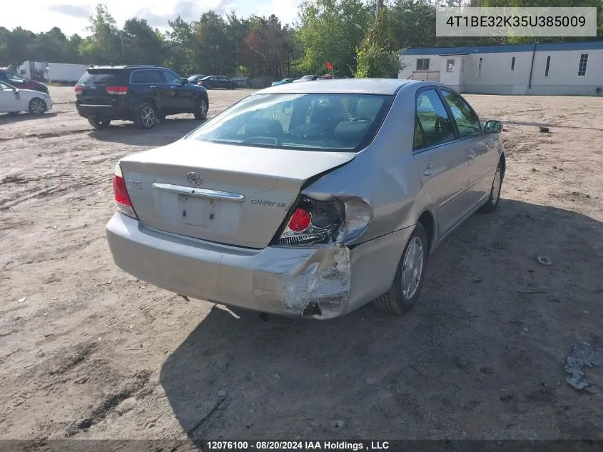 2005 Toyota Camry Le/Xle/Se VIN: 4T1BE32K35U385009 Lot: 12076100