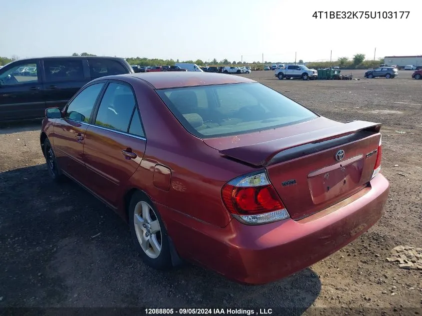 2005 Toyota Camry VIN: 4T1BE32K75U103177 Lot: 12088805