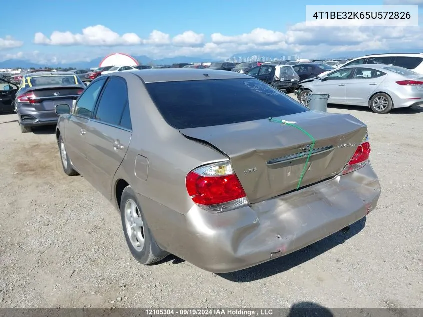 2005 Toyota Camry VIN: 4T1BE32K65U572826 Lot: 12105304