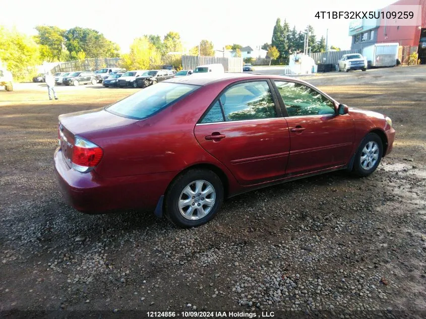 2005 Toyota Camry Le/Xle/Se VIN: 4T1BF32KX5U109259 Lot: 12124856