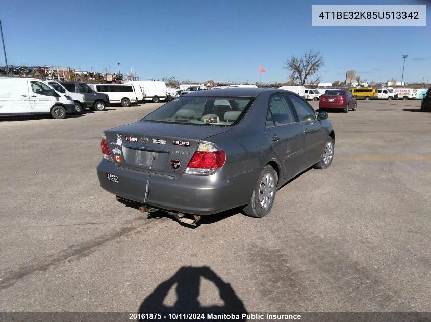 2005 Toyota Camry Le VIN: 4T1BE32K85U513342 Lot: 20161875