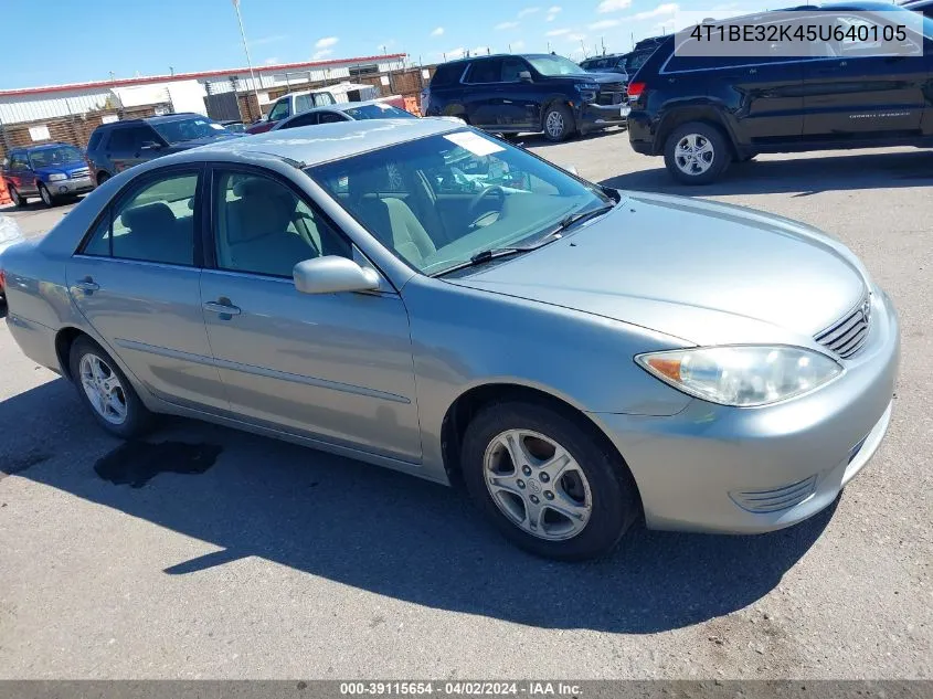 2005 Toyota Camry Le VIN: 4T1BE32K45U640105 Lot: 39115654