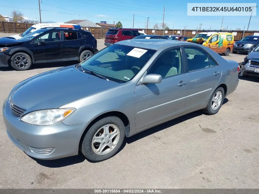 2005 Toyota Camry Le VIN: 4T1BE32K45U640105 Lot: 39115654