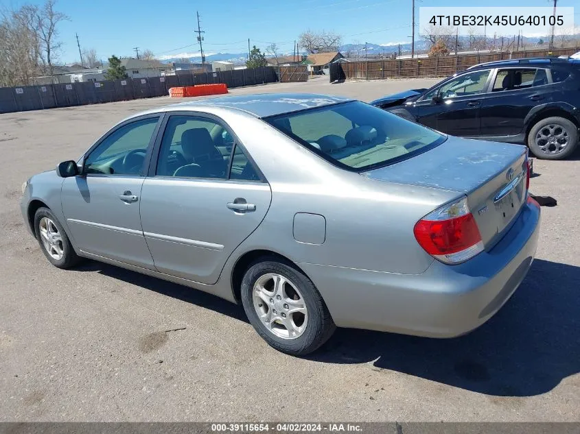 2005 Toyota Camry Le VIN: 4T1BE32K45U640105 Lot: 39115654