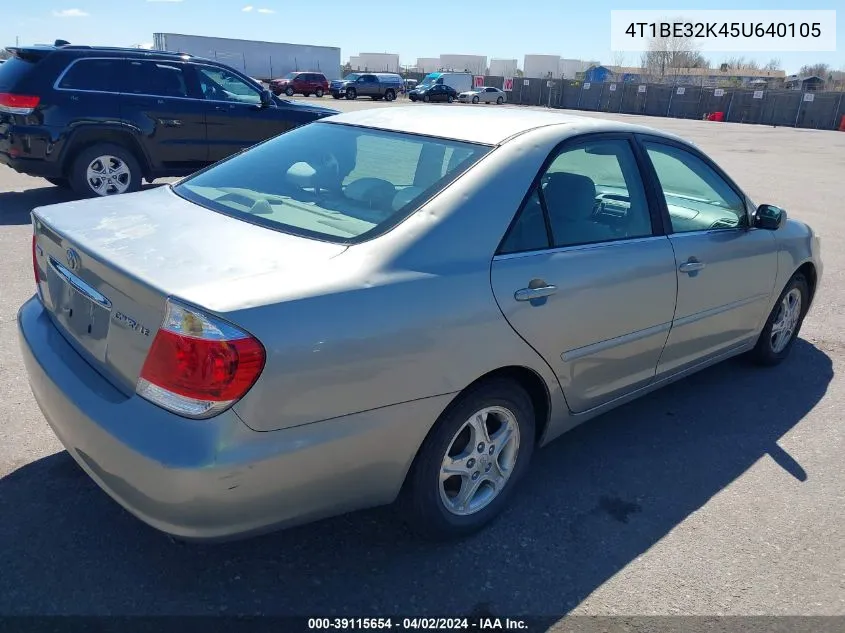 2005 Toyota Camry Le VIN: 4T1BE32K45U640105 Lot: 39115654